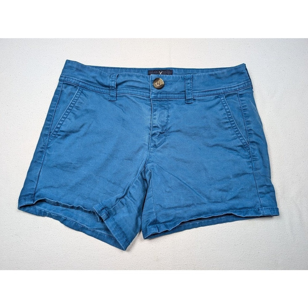 American Eagle Midi Shorts Womens Size 00 Chino Preppy Mid Rise Coastal Summer
